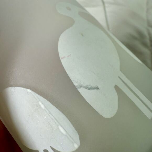 George Briard Set 2 Frosted Glass Crane Bird Lowball Barware Glasses Drink READ - Picture 6 of 8